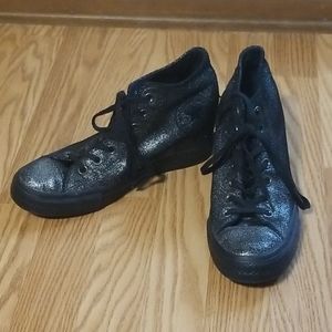 Sparkly Converse Platform Wedges